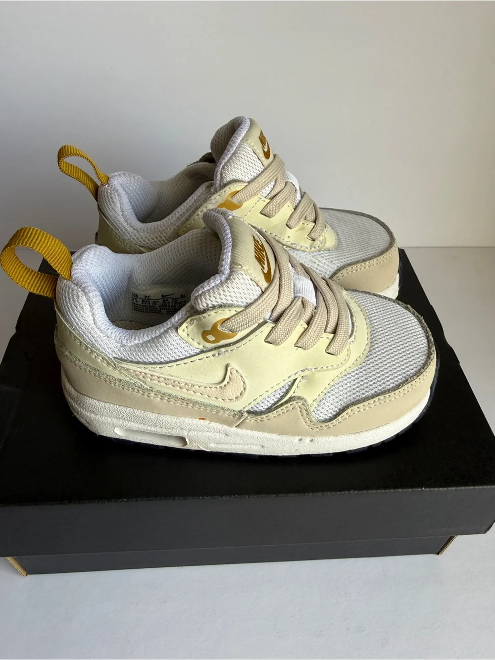 Nike Kids' Sneakers in Cream, White and Gold Accent